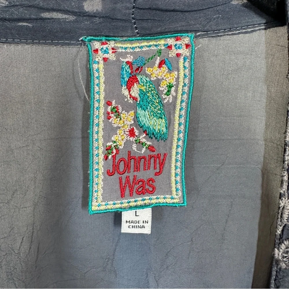 Johnny Was Blue Floral Kimono - Picture 5 of 11